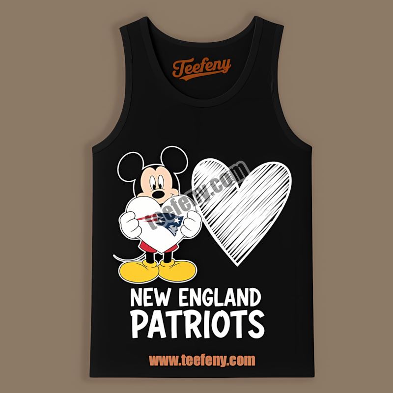 Mickey Heart New England Patriots Cotton Tanktop Mickey Heart New England Patriots Cotton Tanktop