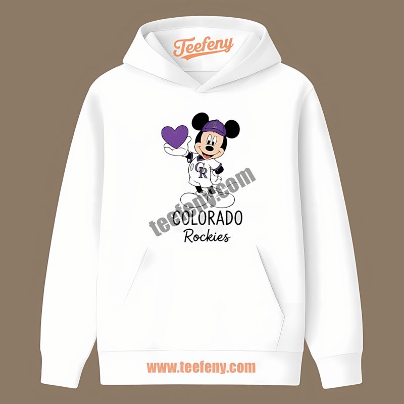 Mickey Heart Shaped Colorado Rockies Logo Cool Hoodie Mickey Heart Shaped Colorado Rockies Logo Cool Hoodie