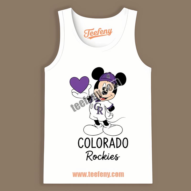 Mickey Heart Shaped Colorado Rockies Logo Cool Tanktop Mickey Heart Shaped Colorado Rockies Logo Cool Tanktop