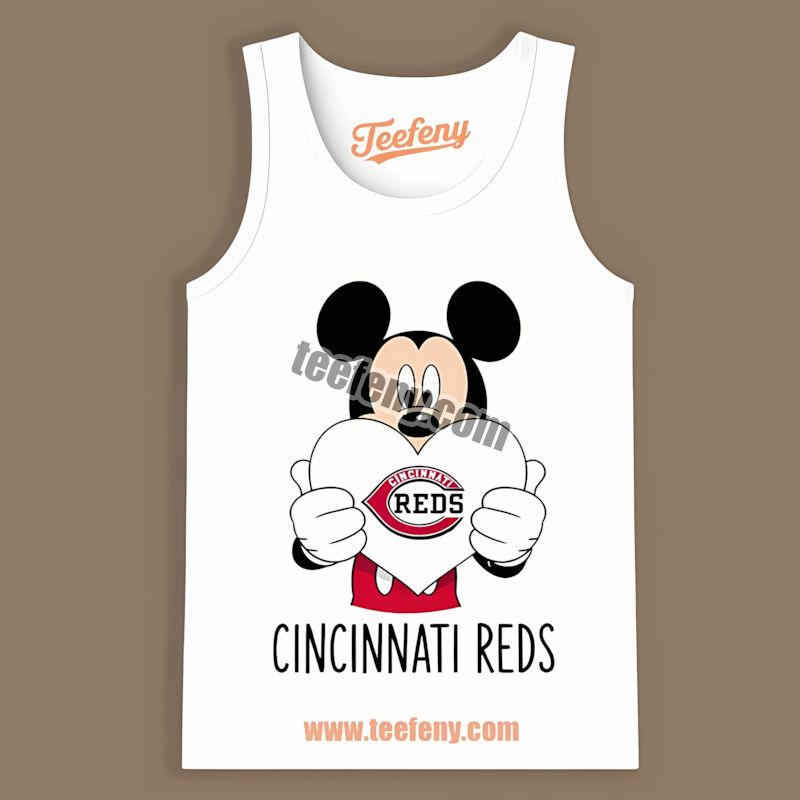 Mickey Heart Wears Cincinnati Reds Spirit Fashion Tanktop Mickey Heart Wears Cincinnati Reds Spirit Fashion Tanktop