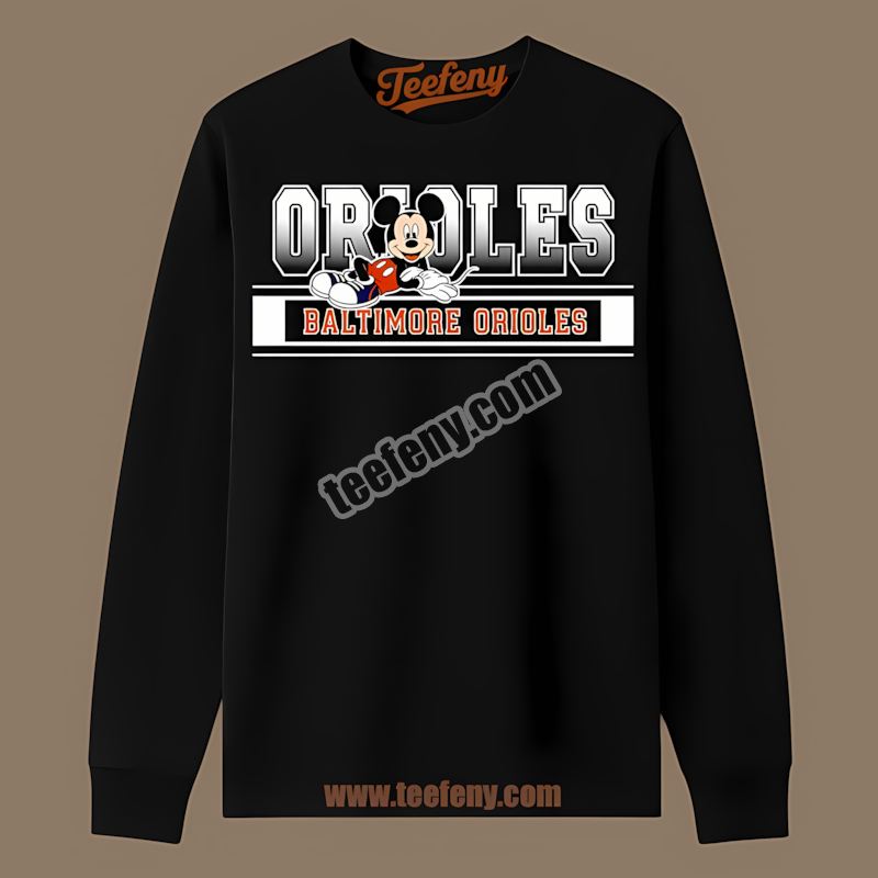 Mickey Mouse Baltimore Orioles Relaxed Style Long Sleeve Mickey Mouse Baltimore Orioles Relaxed Style Long Sleeve