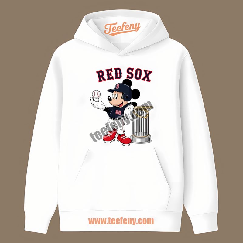 Mickey Mouse Boston Red Sox Baseball Mlb Trophy Printed Hoodie Mickey Mouse Boston Red Sox Baseball Mlb Trophy Printed Hoodie