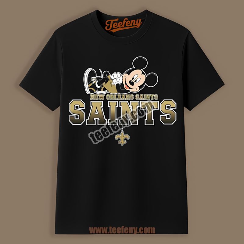 Mickey Heart Graphic New Orleans Saints Shirt