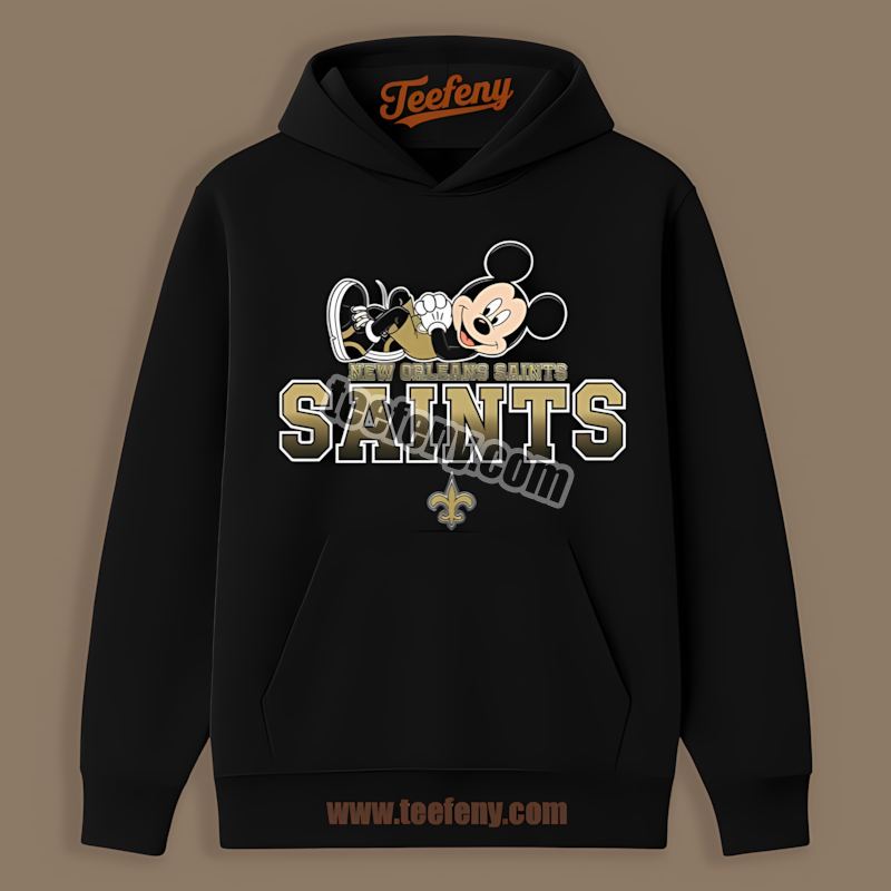 Mickey Mouse Relaxed New Orleans Saints Adults Hoodie Mickey Mouse Relaxed New Orleans Saints Adults Hoodie