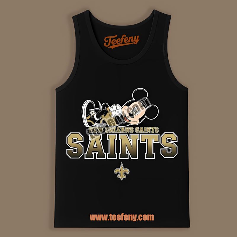Mickey Mouse Relaxed New Orleans Saints Adults Tanktop Mickey Mouse Relaxed New Orleans Saints Adults Tanktop