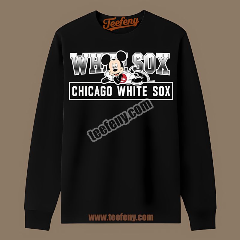 Mickey Mouse Relaxed Style Chicago White Sox Mens Graphic Long Sleeve Mickey Mouse Relaxed Style Chicago White Sox Mens Graphic Long Sleeve