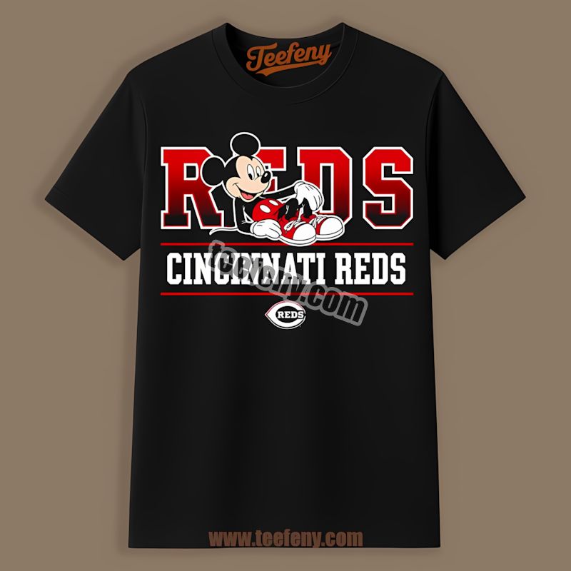 Mickey Mouse Relaxed Style Cincinnati Reds Casual Shirt