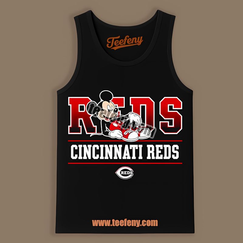 Mickey Mouse Relaxed Style Cincinnati Reds Casual Tanktop Mickey Mouse Relaxed Style Cincinnati Reds Casual Tanktop