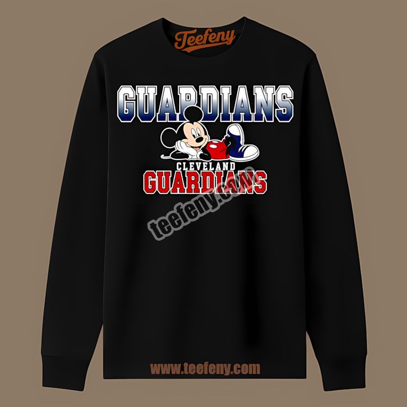 Mickey Mouse Relaxed Style Cleveland Guardians Casual Long Sleeve Mickey Mouse Relaxed Style Cleveland Guardians Casual Long Sleeve