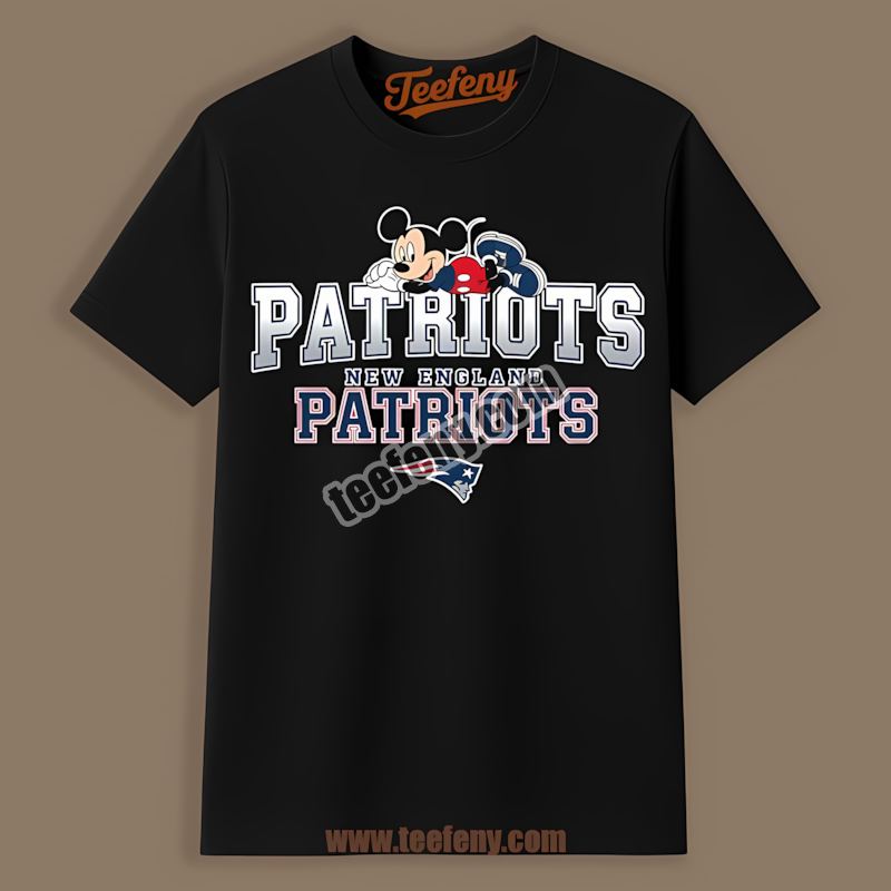 Mickey Mouse Relaxed Style New England Patriots Cotton Shirt
