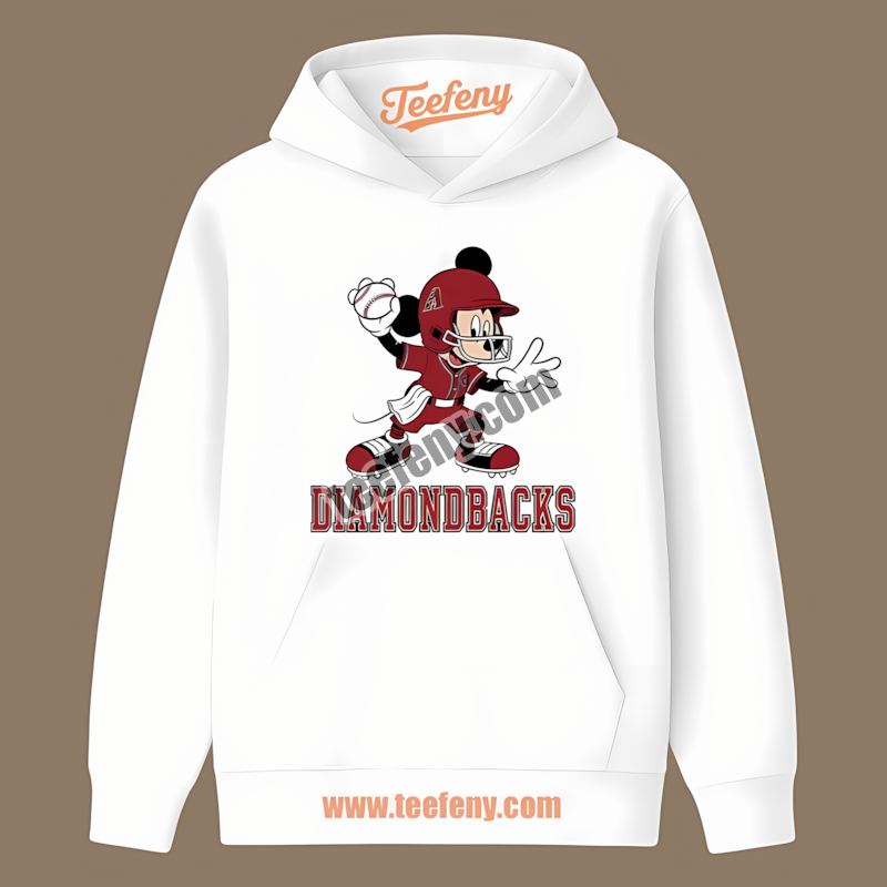 Mickey Quarterback Baseball Arizona Diamondbacks Graphic Hoodie Mickey Quarterback Baseball Arizona Diamondbacks Graphic Hoodie