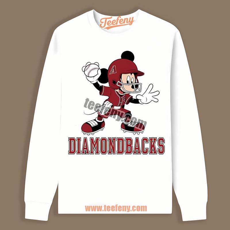 Mickey Quarterback Baseball Arizona Diamondbacks Graphic Long Sleeve Mickey Quarterback Baseball Arizona Diamondbacks Graphic Long Sleeve