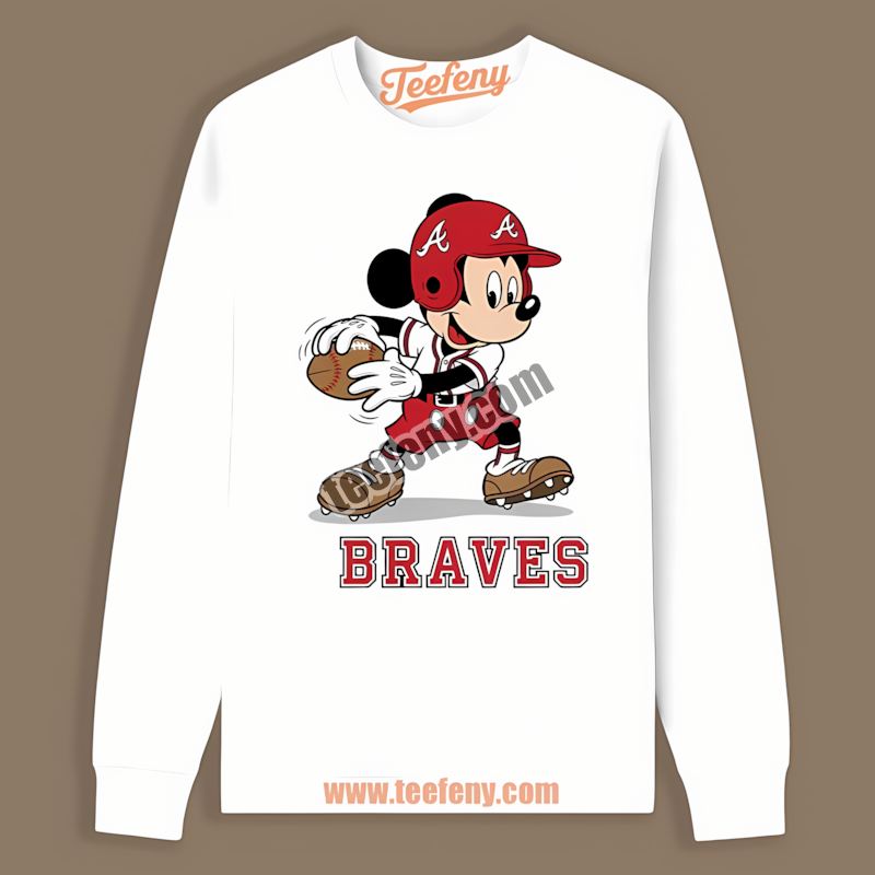 Mickey Quarterback Baseball Atlanta Braves Spring Long Sleeve Mickey Quarterback Baseball Atlanta Braves Spring Long Sleeve