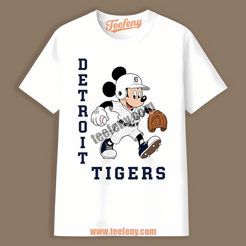 Mickey Quarterback Baseball Detroit Tigers Graphic Shirt