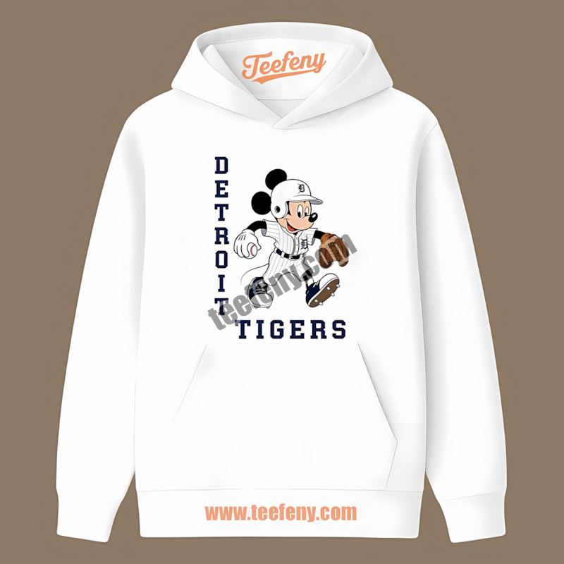 Mickey Quarterback Baseball Detroit Tigers Graphic Hoodie Mickey Quarterback Baseball Detroit Tigers Graphic Hoodie