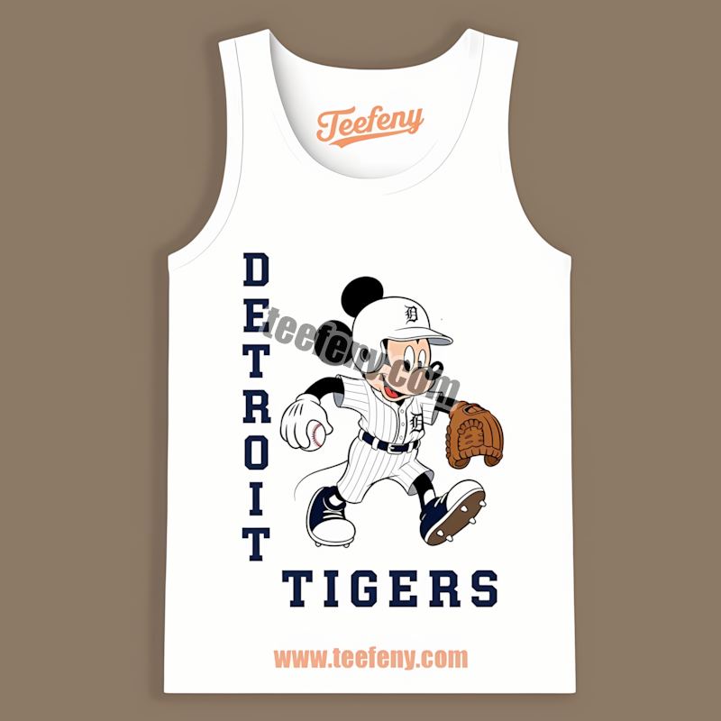 Mickey Quarterback Baseball Detroit Tigers Graphic Tanktop Mickey Quarterback Baseball Detroit Tigers Graphic Tanktop