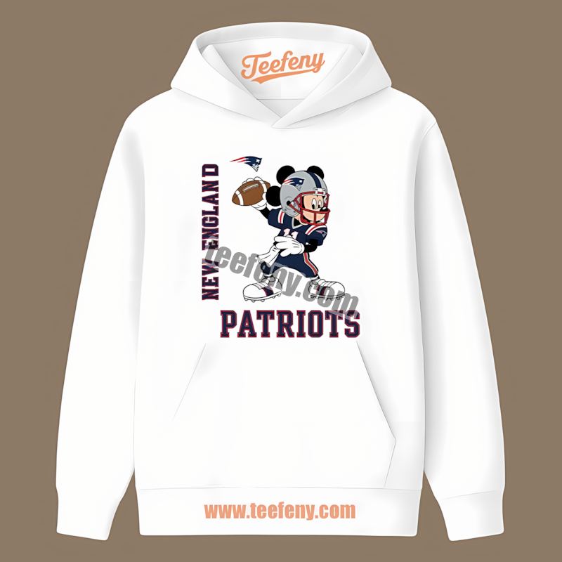 Mickey Quarterback Football New England Patriots Color Hoodie Mickey Quarterback Football New England Patriots Color Hoodie