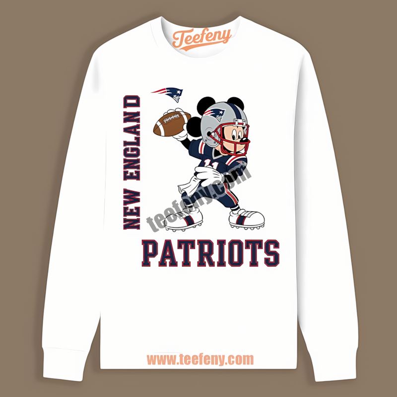 Mickey Quarterback Football New England Patriots Color Long Sleeve Mickey Quarterback Football New England Patriots Color Long Sleeve