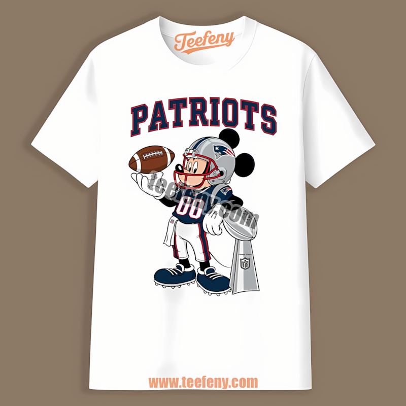 Mickey Super Bowl Football New England Patriots Graphic Shirt