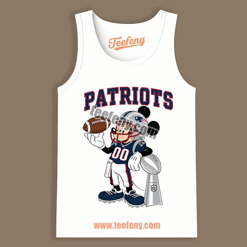 Mickey Super Bowl Football New England Patriots Graphic Tanktop Mickey Super Bowl Football New England Patriots Graphic Tanktop