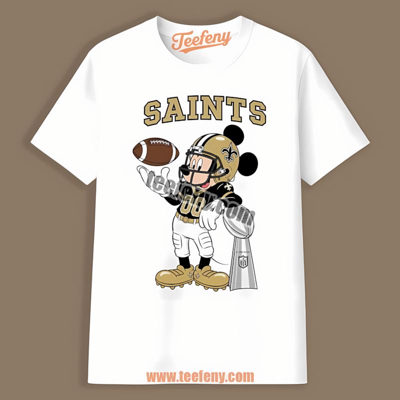 Mickey Super Bowl Football New Orleans Saints Regular Shirt