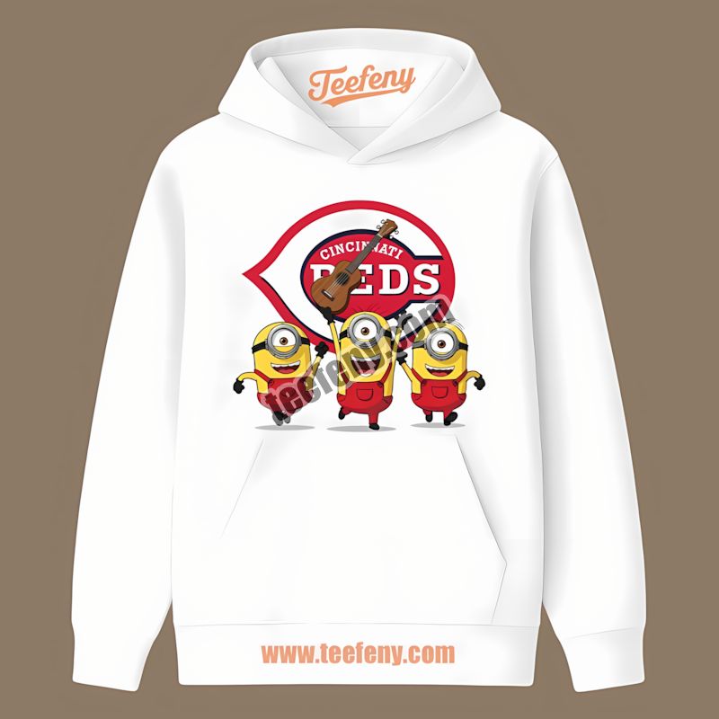 Minions Cheer For Cincinnati Reds Cartoon Hoodie Minions Cheer For Cincinnati Reds Cartoon Hoodie