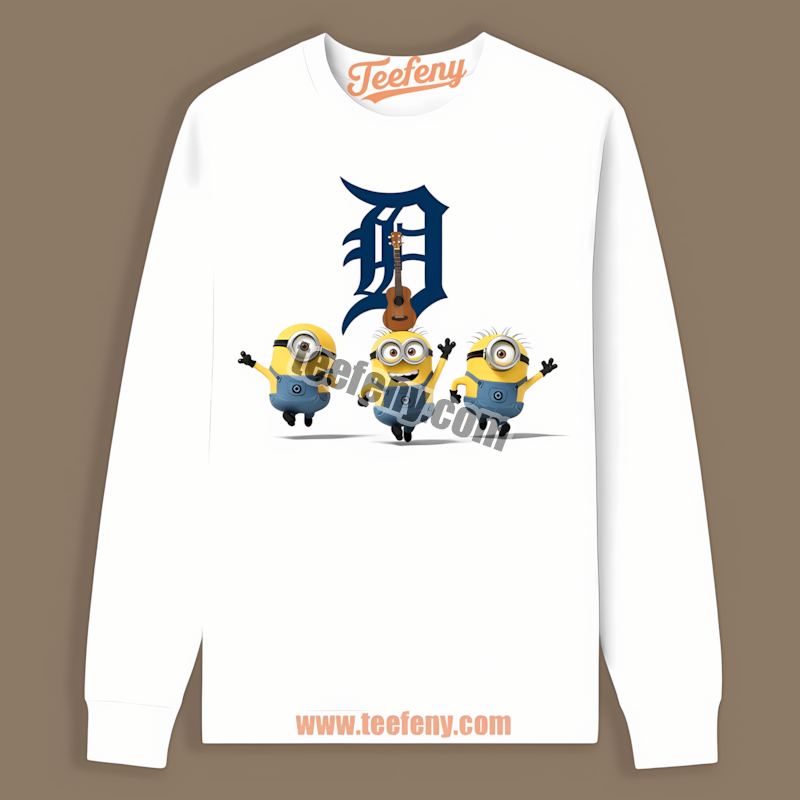 Minions Detroit Tigers Color Long Sleeve Minions Detroit Tigers Color Long Sleeve