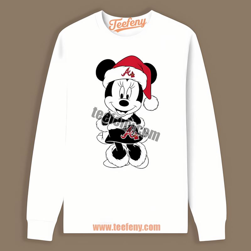 Minnie Mouse Atlanta Braves Christmas Funny Long Sleeve Minnie Mouse Atlanta Braves Christmas Funny Long Sleeve