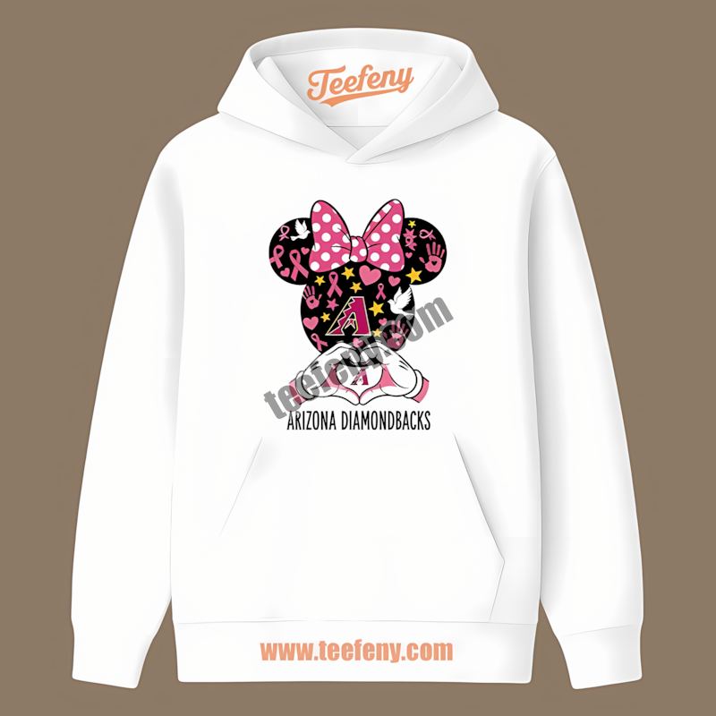 Minnie Mouse Breast Cancer Arizona Diamondbacks Cotton Hoodie Minnie Mouse Breast Cancer Arizona Diamondbacks Cotton Hoodie
