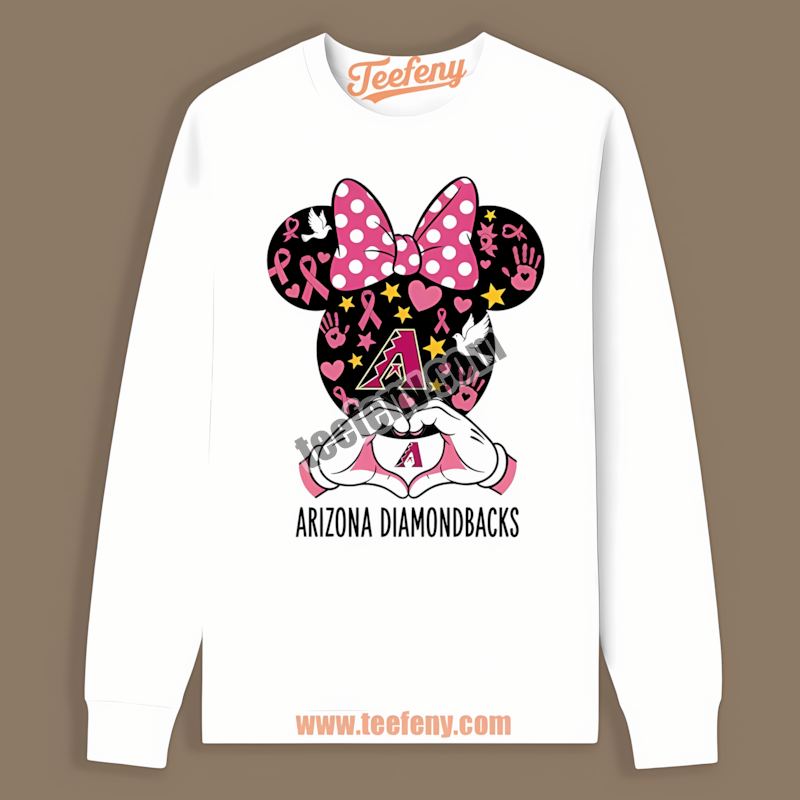Minnie Mouse Breast Cancer Arizona Diamondbacks Cotton Long Sleeve Minnie Mouse Breast Cancer Arizona Diamondbacks Cotton Long Sleeve