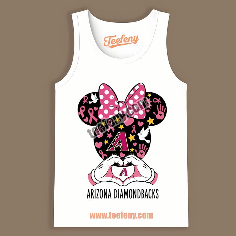 Minnie Mouse Breast Cancer Arizona Diamondbacks Cotton Tanktop Minnie Mouse Breast Cancer Arizona Diamondbacks Cotton Tanktop