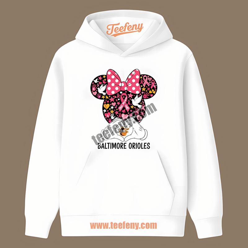 Minnie Mouse Breast Cancer Awareness Baltimore Orioles Hoodie Minnie Mouse Breast Cancer Awareness Baltimore Orioles Hoodie