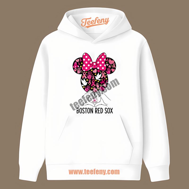 Minnie Mouse Breast Cancer Awareness Boston Red Sox Hoodie Minnie Mouse Breast Cancer Awareness Boston Red Sox Hoodie