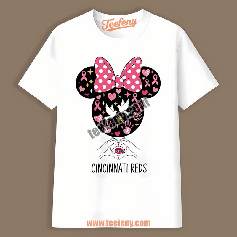 Minnie Mouse Breast Cancer Awareness Cincinnati Reds Shirt