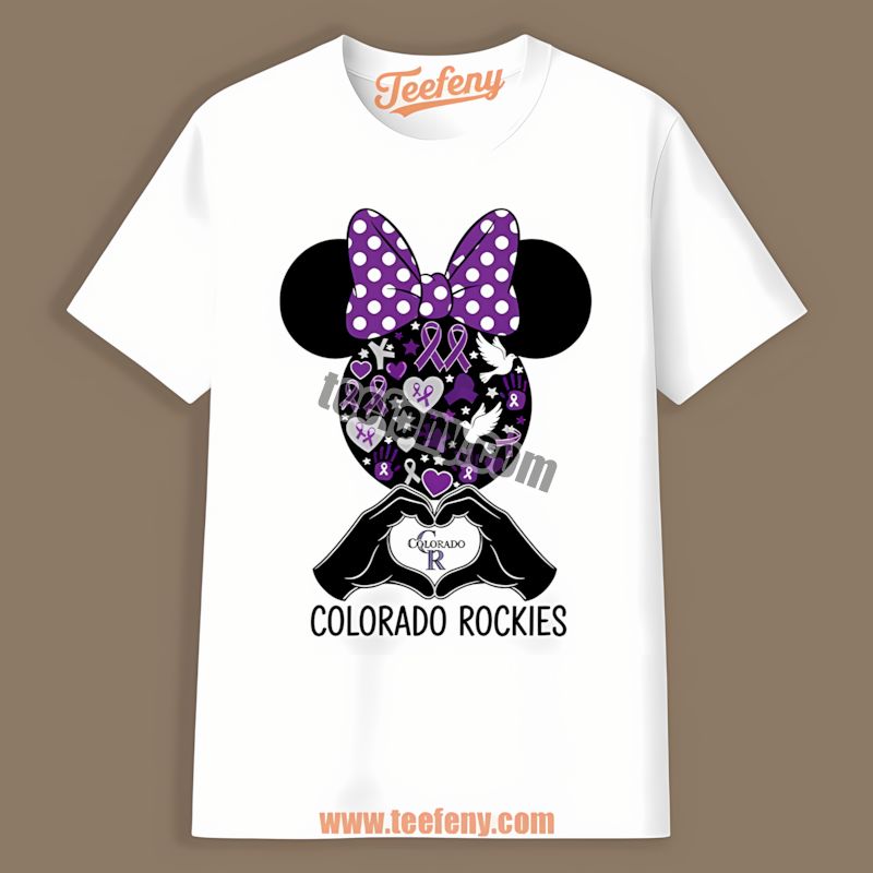 Minnie Mouse Breast Cancer Awareness Colorado Rockies Shirt