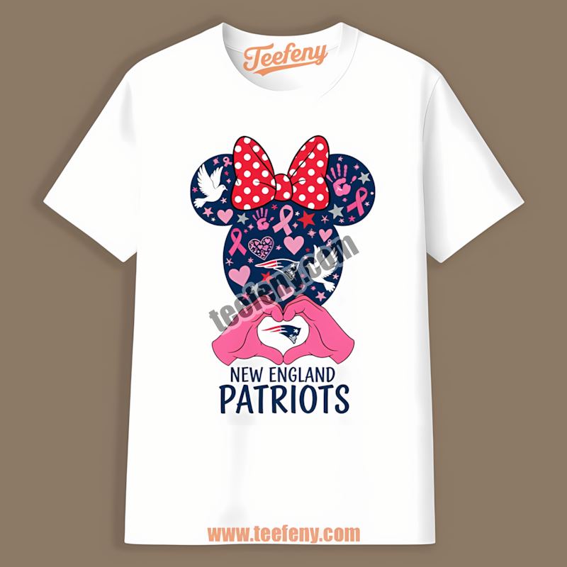 Minnie Mouse Breast Cancer Awareness New England Patriots Color Shirt
