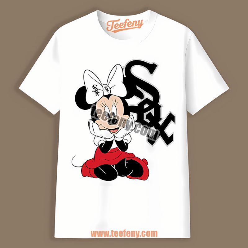 Minnie Mouse Chicago White Sox Cute Short Sleeve Shirt