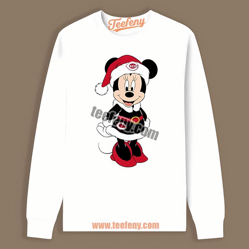 Minnie Mouse Cincinnati Reds Christmas Trendy Long Sleeve Minnie Mouse Cincinnati Reds Christmas Trendy Long Sleeve