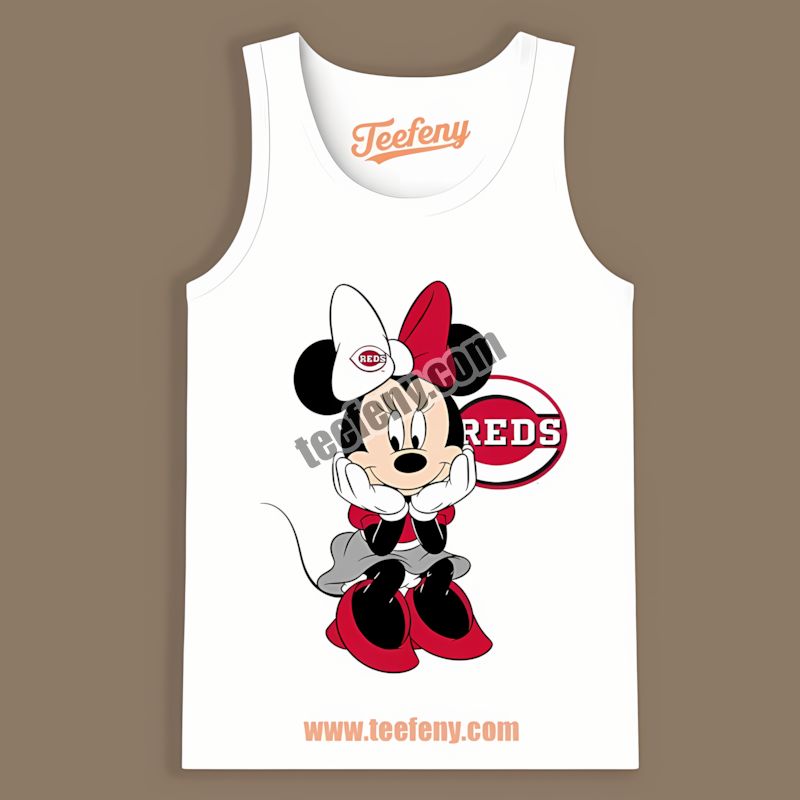 Minnie Mouse Cincinnati Reds Cute Printed Tanktop Minnie Mouse Cincinnati Reds Cute Printed Tanktop