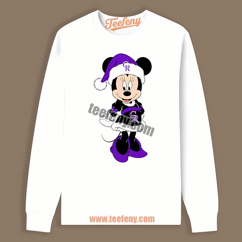Minnie Mouse Colorado Rockies Christmas Mens TLong Sleeve Minnie Mouse Colorado Rockies Christmas Mens TLong Sleeve