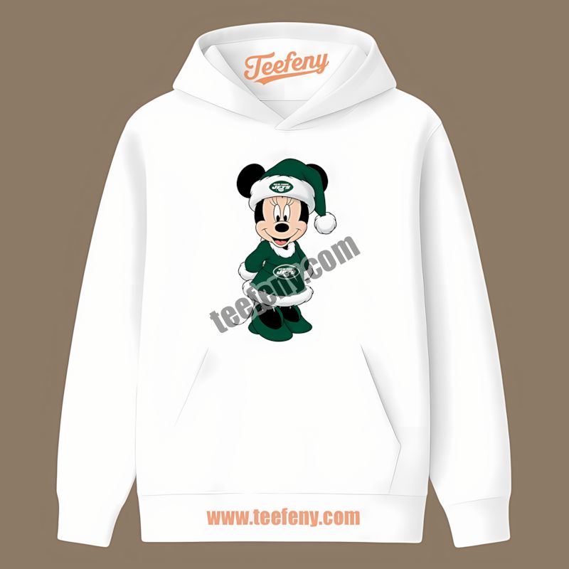 Minnie Mouse New York Jets Christmas Cotton Hoodie Minnie Mouse New York Jets Christmas Cotton Hoodie
