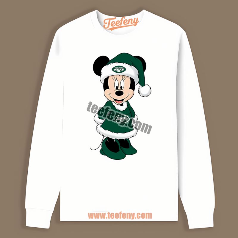 Minnie Mouse New York Jets Christmas Cotton Long Sleeve Minnie Mouse New York Jets Christmas Cotton Long Sleeve