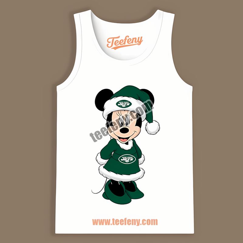 Minnie Mouse New York Jets Christmas Cotton Tanktop Minnie Mouse New York Jets Christmas Cotton Tanktop