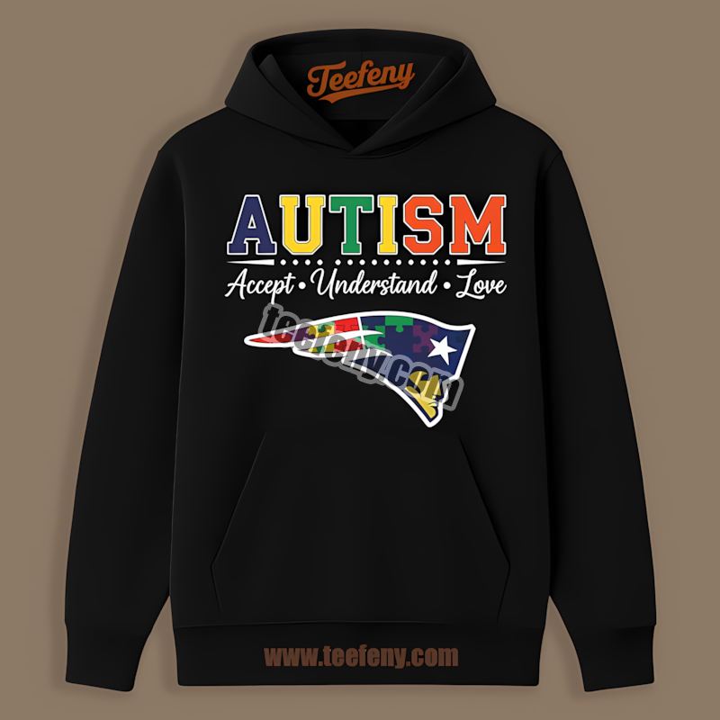 New England Patriots Autism Awareness Accept Understand Love Adults Hoodie New England Patriots Autism Awareness Accept Understand Love Adults Hoodie