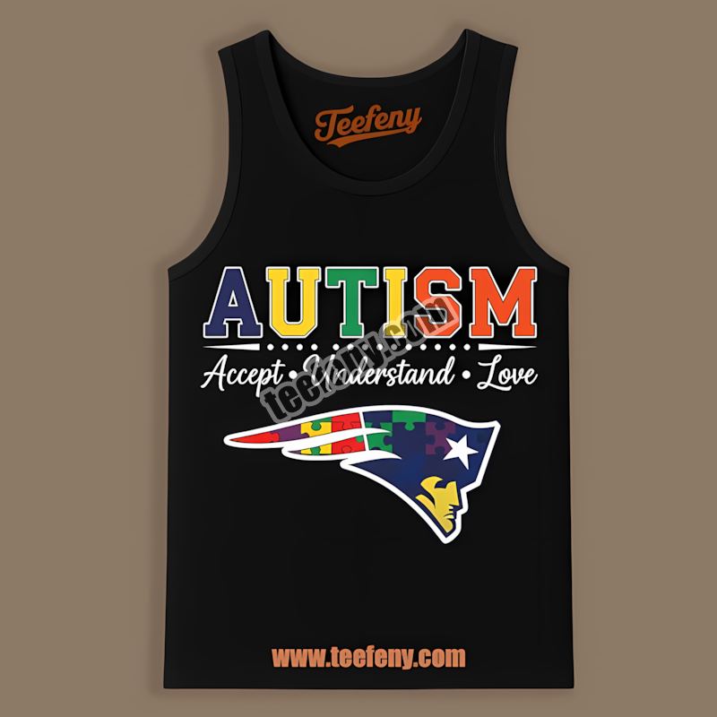 New England Patriots Autism Awareness Accept Understand Love Adults Tanktop New England Patriots Autism Awareness Accept Understand Love Adults Tanktop