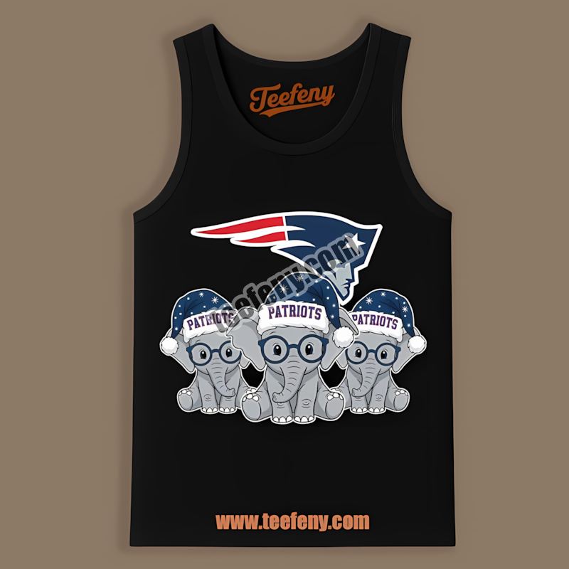New England Patriots Christmas Elephants Vintage Tanktop New England Patriots Christmas Elephants Vintage Tanktop