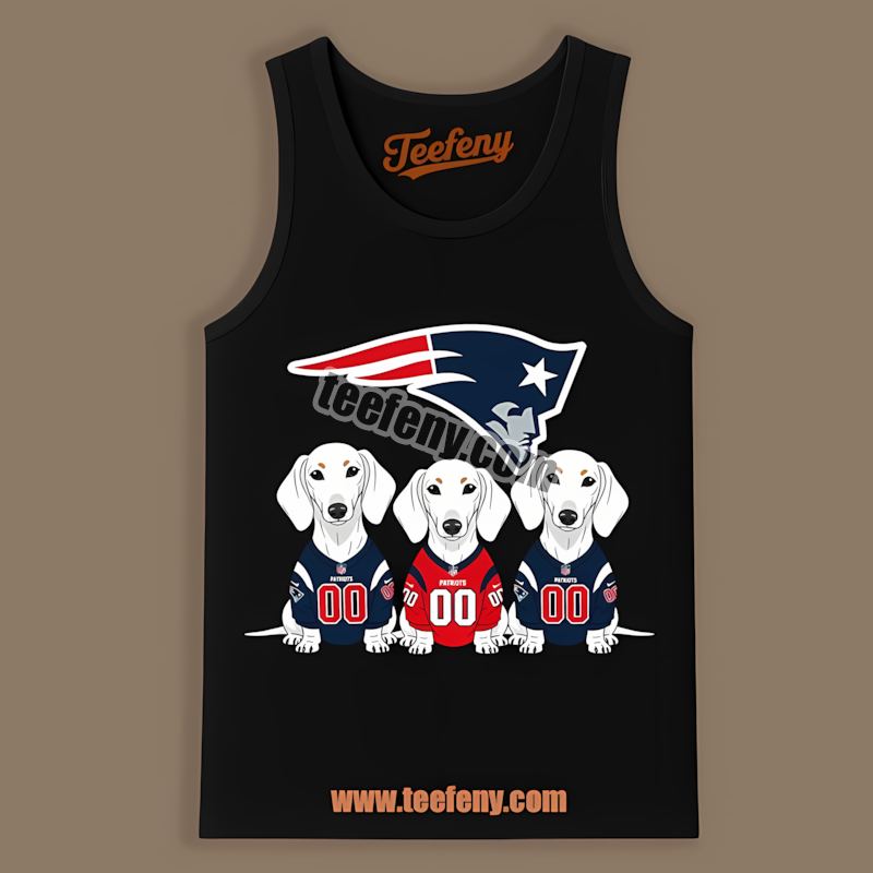 New England Patriots Dachshund Dogs Sports Tanktop New England Patriots Dachshund Dogs Sports Tanktop