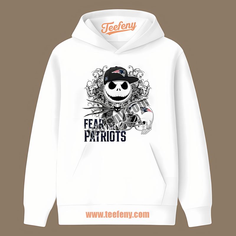 New England Patriots Fear The Jack Skellington Cotton Hoodie New England Patriots Fear The Jack Skellington Cotton Hoodie