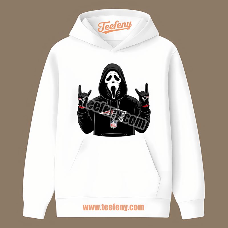New England Patriots Ghostface Spooky Adults Hoodie New England Patriots Ghostface Spooky Adults Hoodie