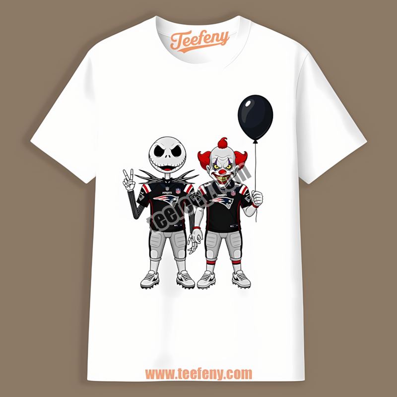 New England Patriots Halloween Jack Skellington Pennywise Retro Shirt